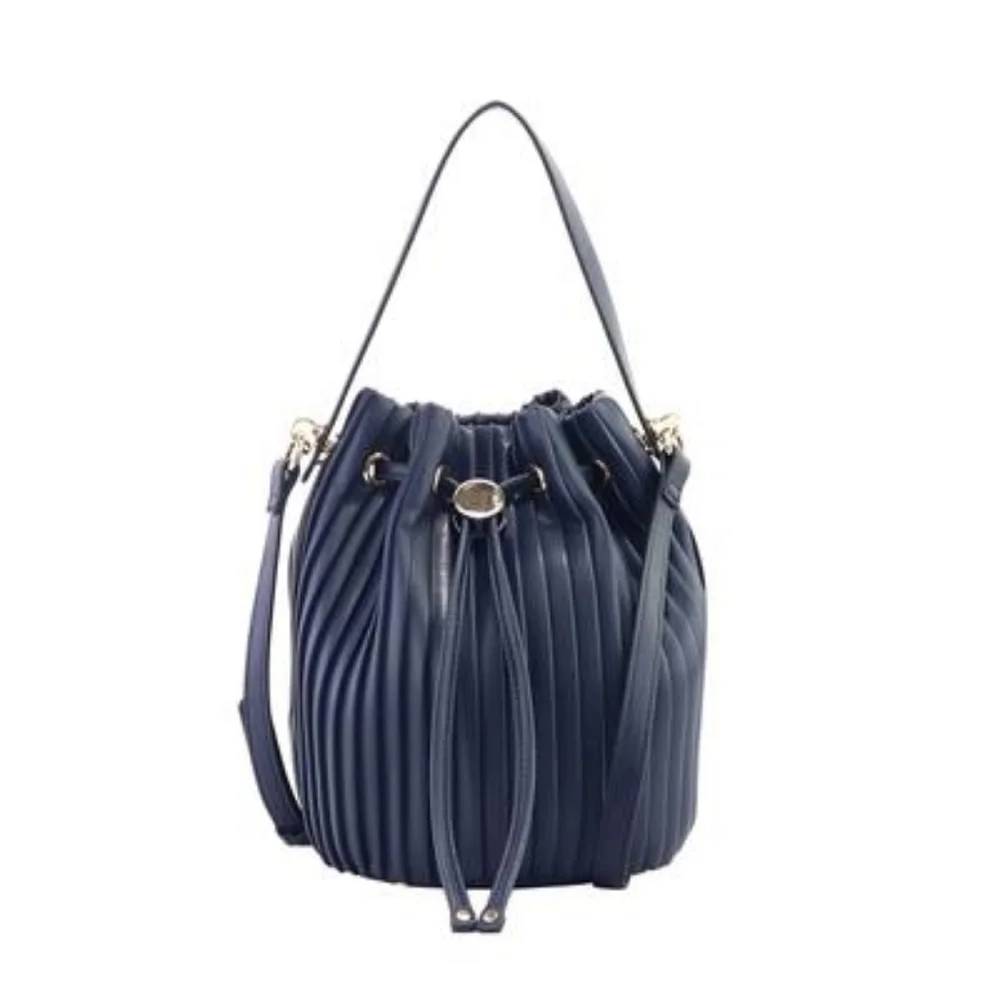 Alfani Phoebie Pleated Bucket Bag, navy - Picture 1 of 7